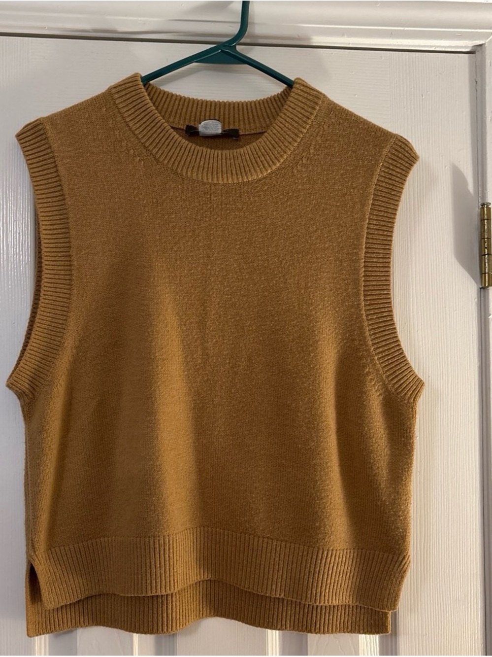 French Connection Camel Knit Sleeveless Vest
